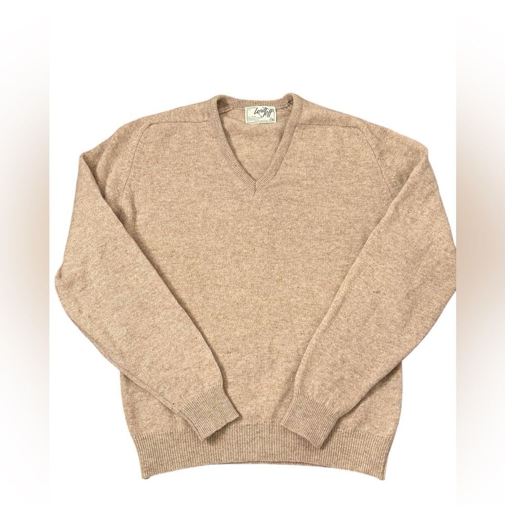 Lord Jeff Vintage 70s 80s 100% pure virgin Australian Lambwood V-Neck Sweater